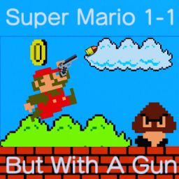 Mario 1-1 But With A Gun