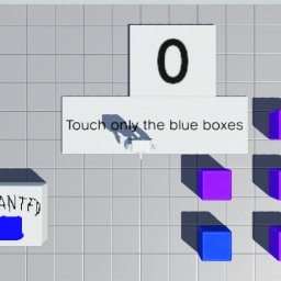 touch the blue boxes